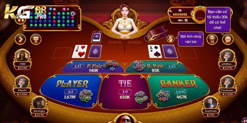 Thuật ngữ Baccarat thể hiện những ô cược khác